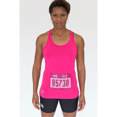 Racerback Tank Top With Bib Protector Pocket in Pink